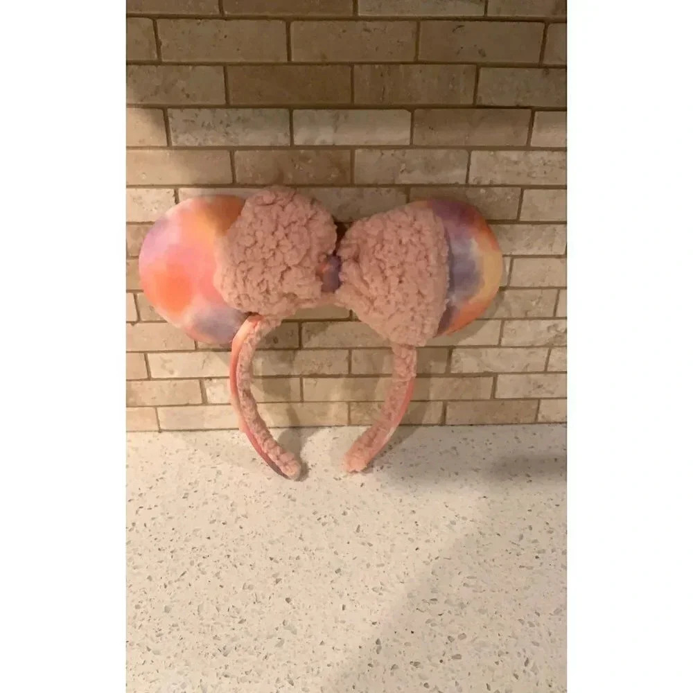 Disney parks tie dye winter sherpa Minnie ears - B26